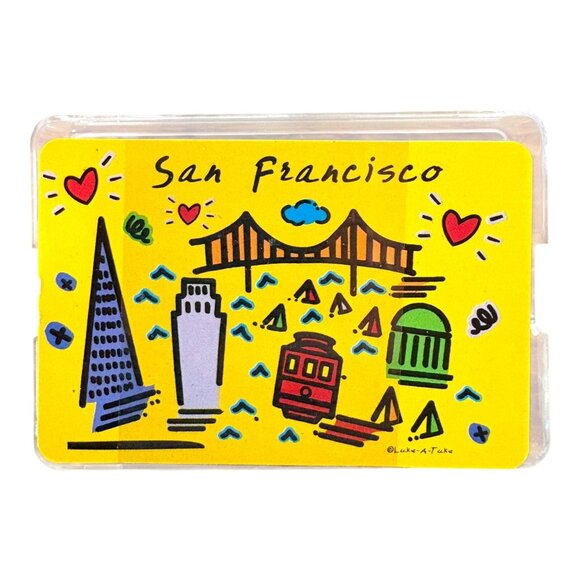 San Francisco Icons Souvenir Playing Cards in Case Luke-a-Tuke Golden Gate - Picture 1 of 8